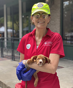 Sallie Alcorn with a Puppy