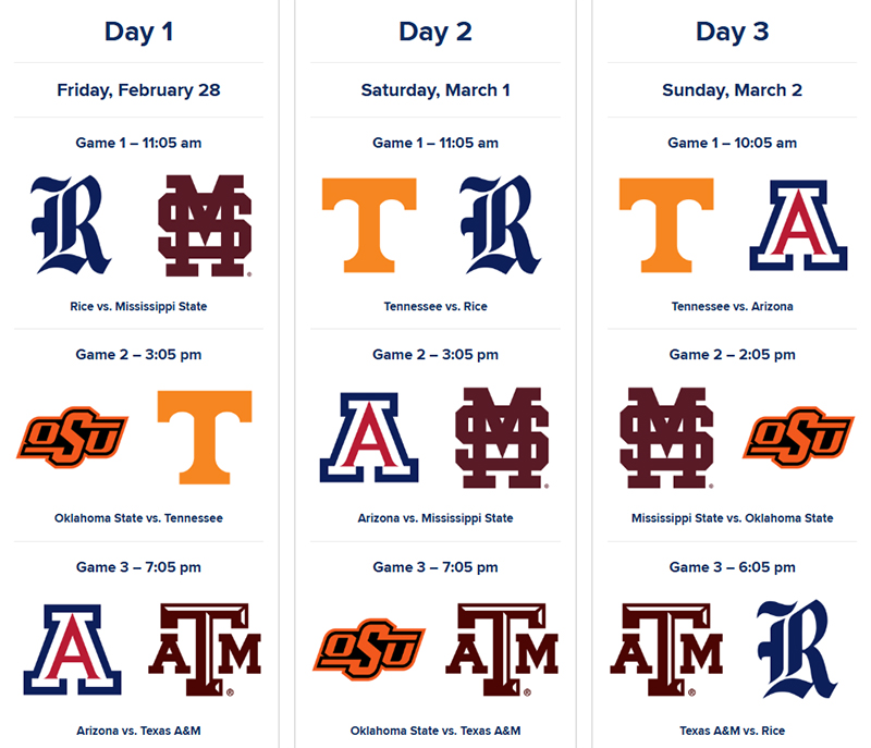 2025 College Classic Baseball Schedule