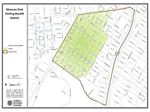 Museum Park Parking Benefit District Map